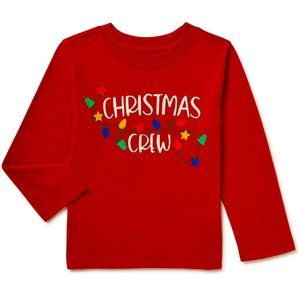 Unisex Long Sleeve RED Graphic Christmas Crew Tee Size 18 Months
